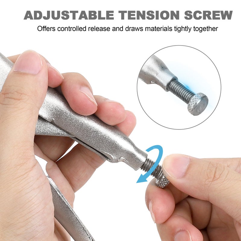 FASTPRO 4-Piece Locking Pliers Set, Vice Grips Pliers Included 5", 7", 10" Curved Jaw and 6-1/2" Straight Jaw - Image 3